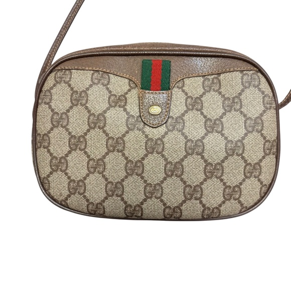 Gucci Handbags - Gucci GG brown mini messenger crossbody bag vintage